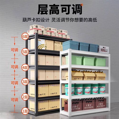 仓储货架置物架多层n可调仓库储物超市展示架家用落地铁架子阳台