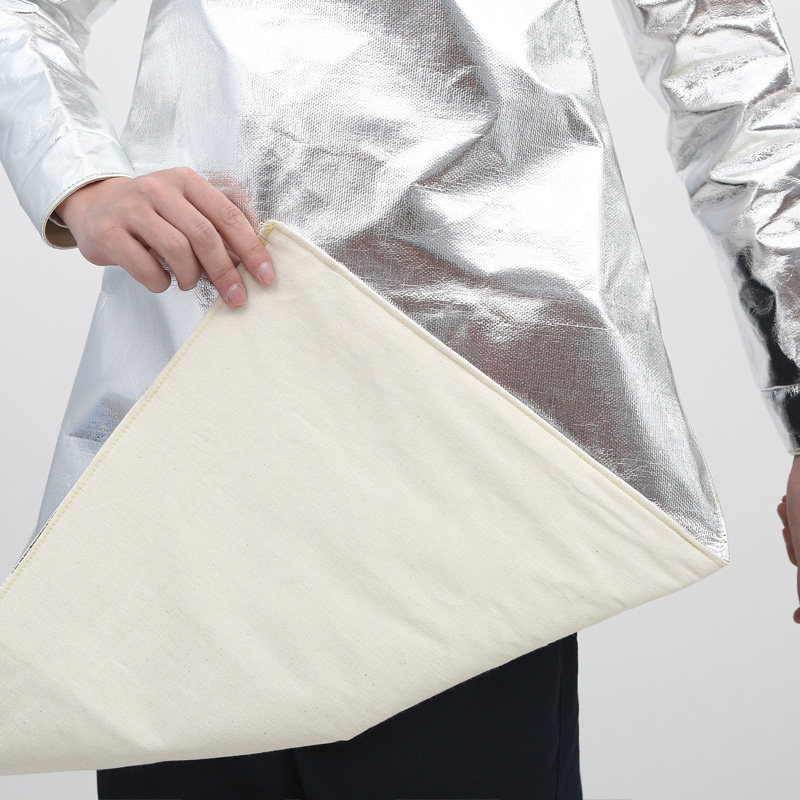 耐高温防烫铝箔围裙隔热服隔热防火星热R辐射防油纯色无袖