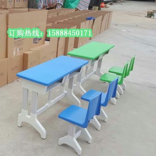 双人学仕塑钢课桌椅 学生t课桌培训书桌 学校课桌升降 儿童学习桌