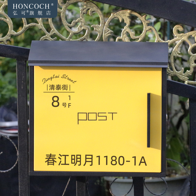印图文欧式铁艺复古别墅信箱室外社区家用挂墙Q防雨奶收件箱邮筒