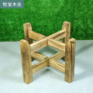 古法陶瓷鱼缸底座架子水缸木脚z架花盆支架酒坛酒缸木架实木支撑
