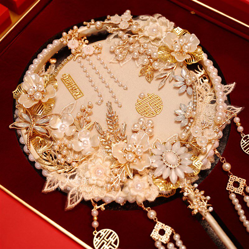 新娘结婚团扇diy材料包中式婚礼高级秀禾服重工双面双Z色手工喜扇,鲜花速递/花卉仿真/绿植园艺,新娘手捧花,淘宝优惠券,粉丝福利购,淘宝优惠卷