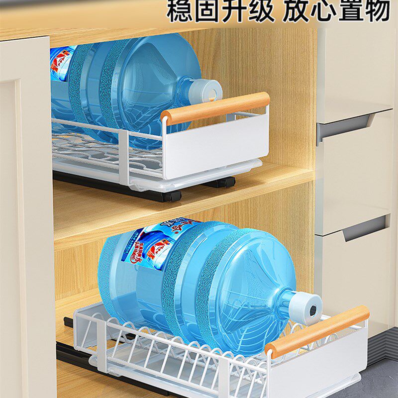 免打孔抽拉碗碟架拉篮调料筐滑轨推拉整体橱柜收纳抽厨房置.物架,厨房/烹饪用具,碗架,淘宝优惠券,粉丝福利购,淘宝优惠卷