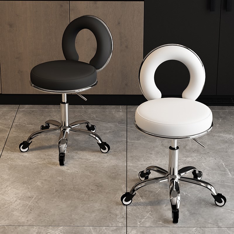 大工凳升降圆凳子美容凳升降旋转滑轮理发店M师傅凳化妆凳发廊专