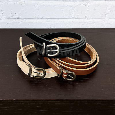 HenderScheme针扣牛皮窄腰带