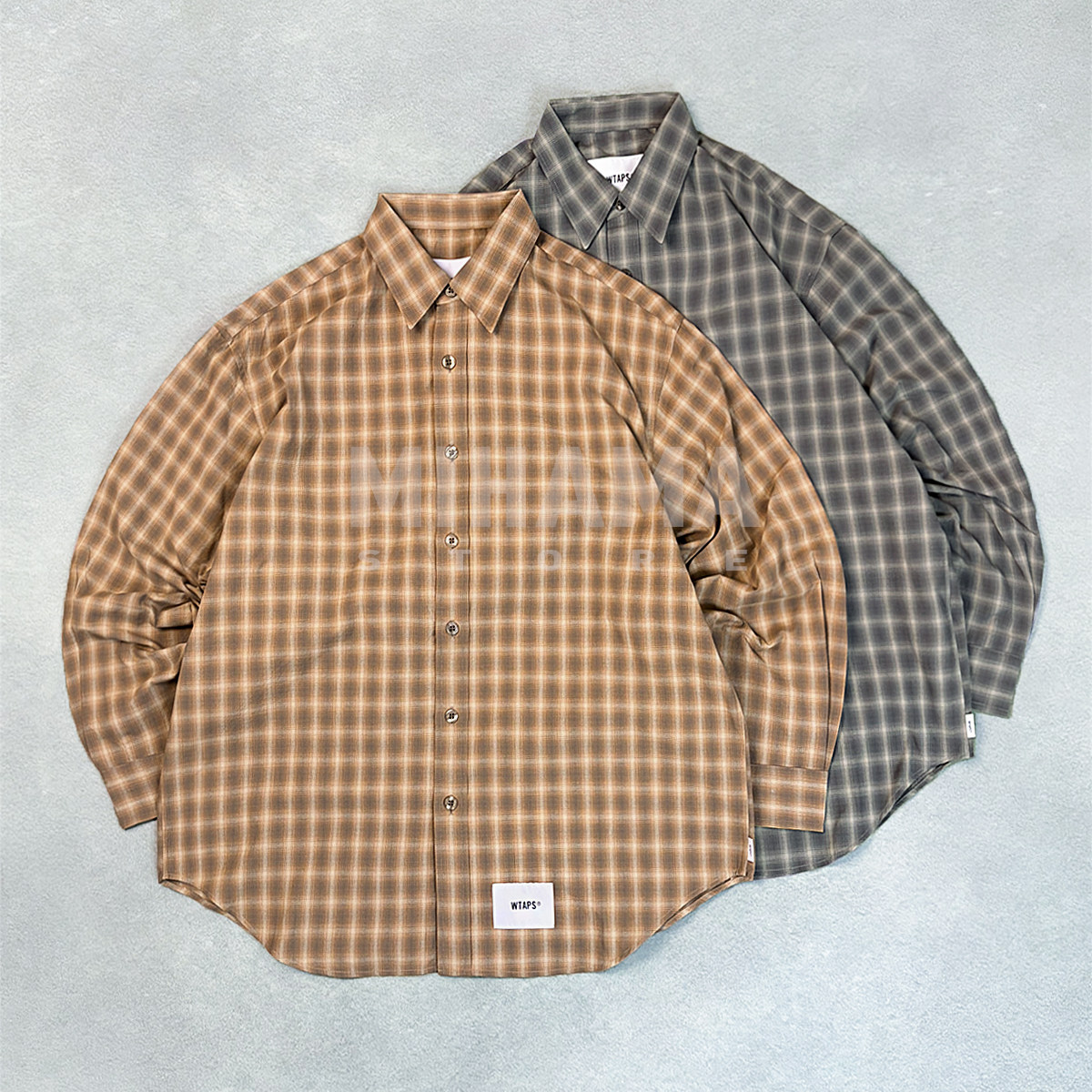 现货 WTAPS TXT 01 LS POLY.BROADCLOTH. TEXTILE 格子衬衫 26SS
