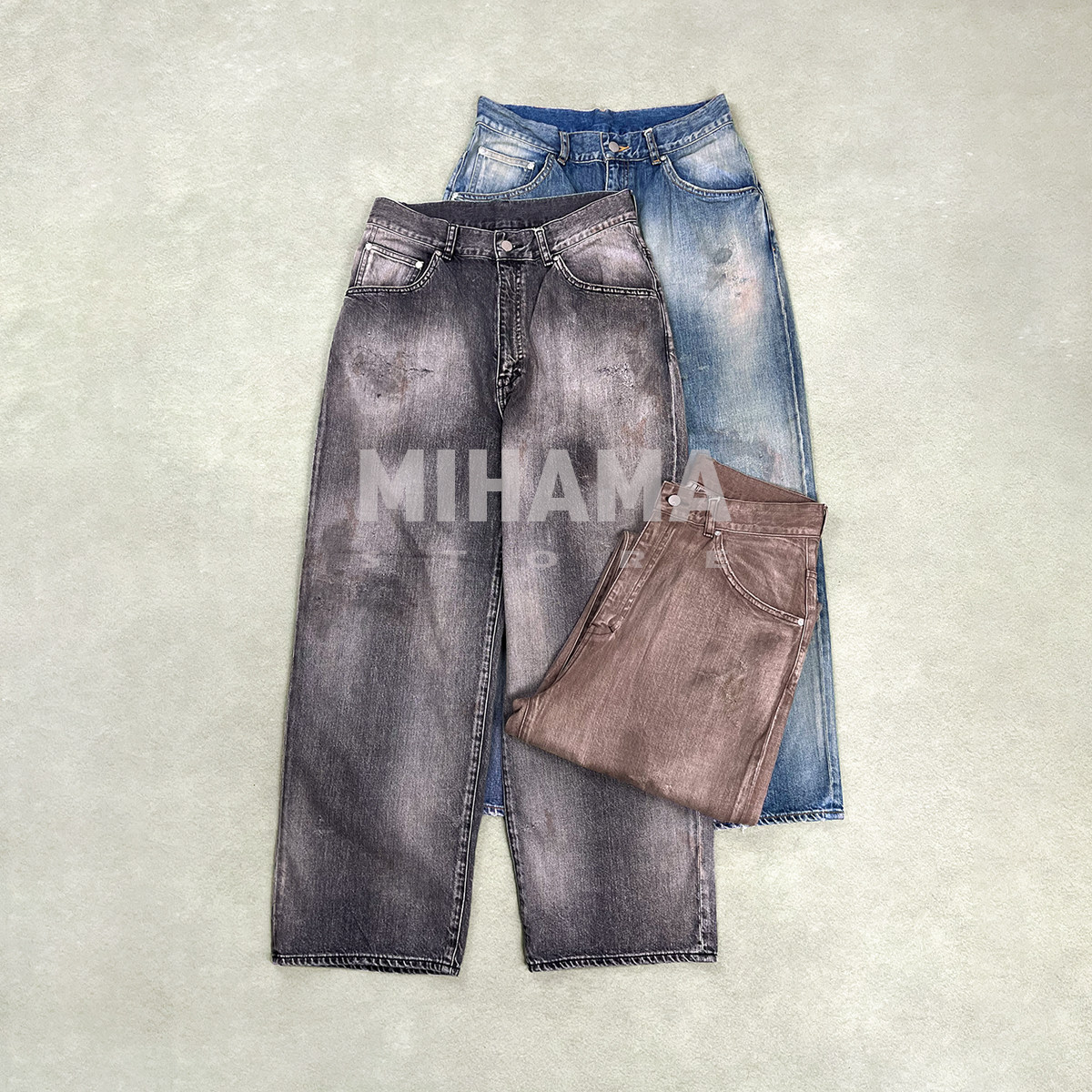 现货 ANCELLM #01 AGING01 水洗宽松做旧休闲牛仔裤 25AW,男装,牛仔裤,淘宝优惠券,粉丝福利购,淘宝优惠卷