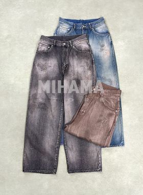 现货 ANCELLM #01 AGING01 水洗宽松做旧休闲牛仔裤 25AW