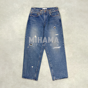 WIDE REMAKED 现货 PANTS破坏牛仔长裤 ANACHRONORM