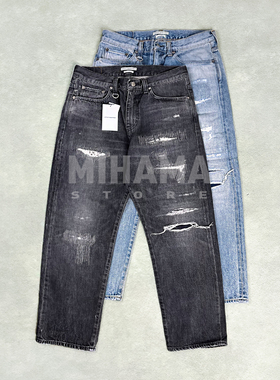 现货 UE DAMAGED DENIM REGULAR JEANS 刀割水洗破坏牛仔裤 25AW