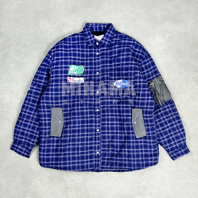 PIET宽松格子衬衫保暖外套棉服