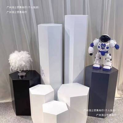 六边形木质烤漆展示台圆柱方形组合异形柜展示台服饰花店展示台