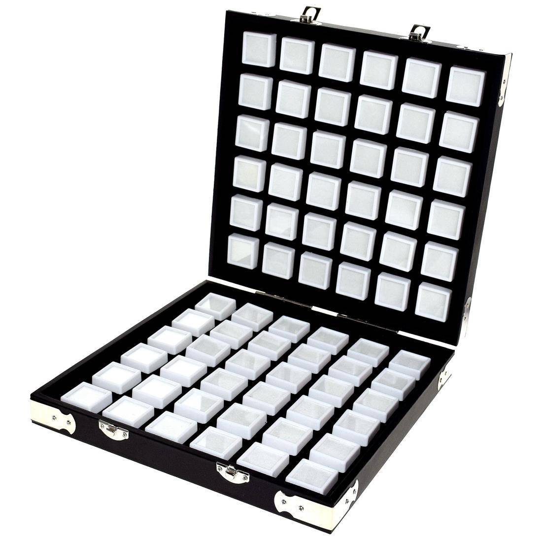 便携式戒面彩宝箱72只3*3钻石盒盒宝石盒裸钻裸石展示箱