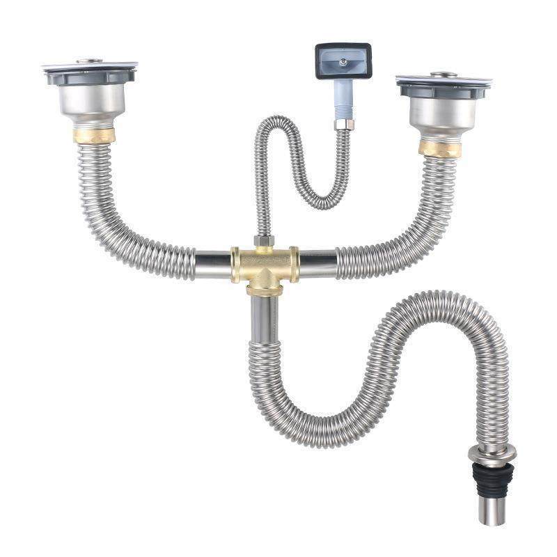 饭店厨房灶台下水管04不锈钢防臭下水管 洗手脸台盆波纹排水管下,家装主材,下水器,淘宝优惠券,粉丝福利购,淘宝优惠卷