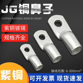 JG铜鼻子国标电缆接线端子船用紫铜镀锡铜线耳压线鼻10 25平方