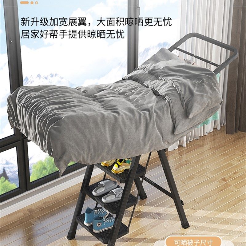 室内梯子家用折叠晾衣架阳台家用加粗厚多功能家庭用梯子防滑置地