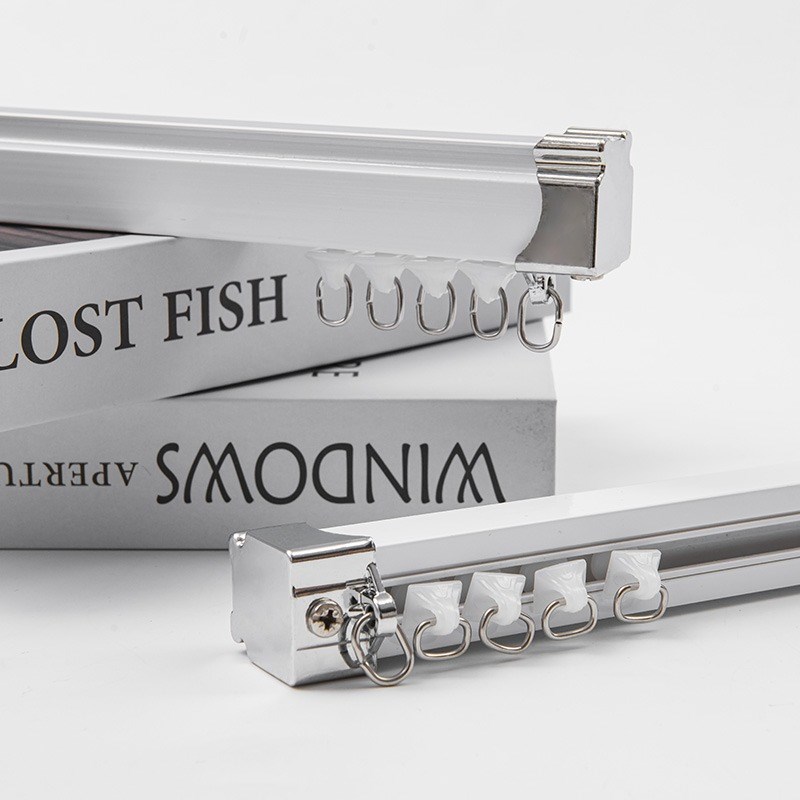 【加厚款直轨】铝合金窗帘轨道静音滑轨滑道导轨单轨双轨顶装侧装