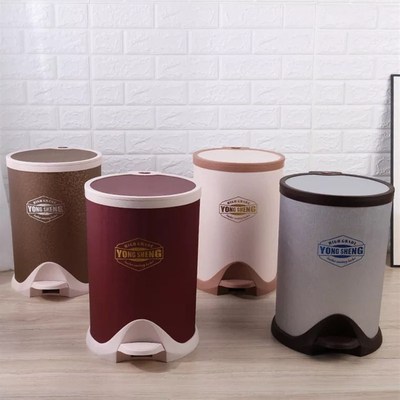 脚踩式垃圾桶家用客厅卧室厨房厕所带盖大号皮革缓降圆形少女可爱