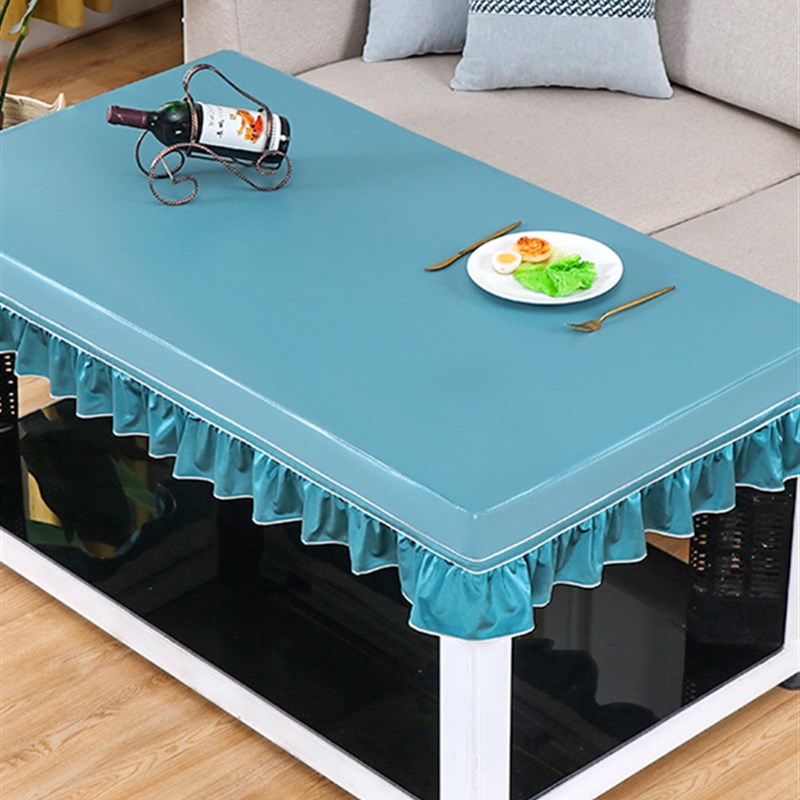 餐桌桌布新款防水防油电炉茶几桌布罩免洗防烫长方形烤火桌皮罩套