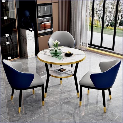 接待洽谈桌椅组合简约小户型接待餐桌阳台休闲桌椅谈判阳台小圆桌