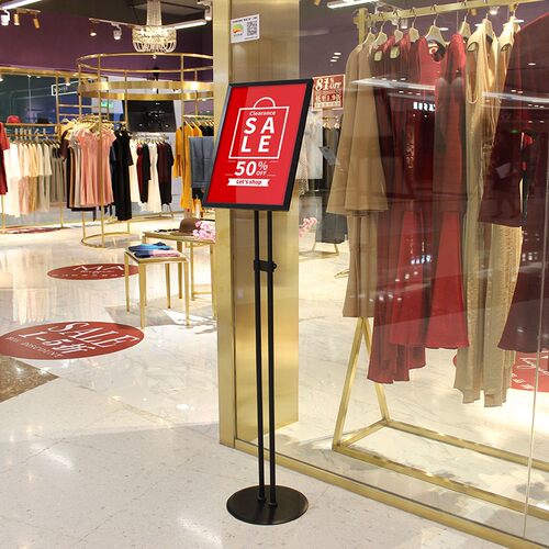 立式展示牌广告牌指示牌落地商场水牌A3展架门店不锈钢立牌导视牌