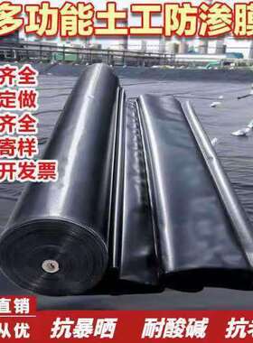 黑色加厚鱼塘防渗膜鱼塘护坡专用膜鱼池防水布藕池防渗土工膜整卷
