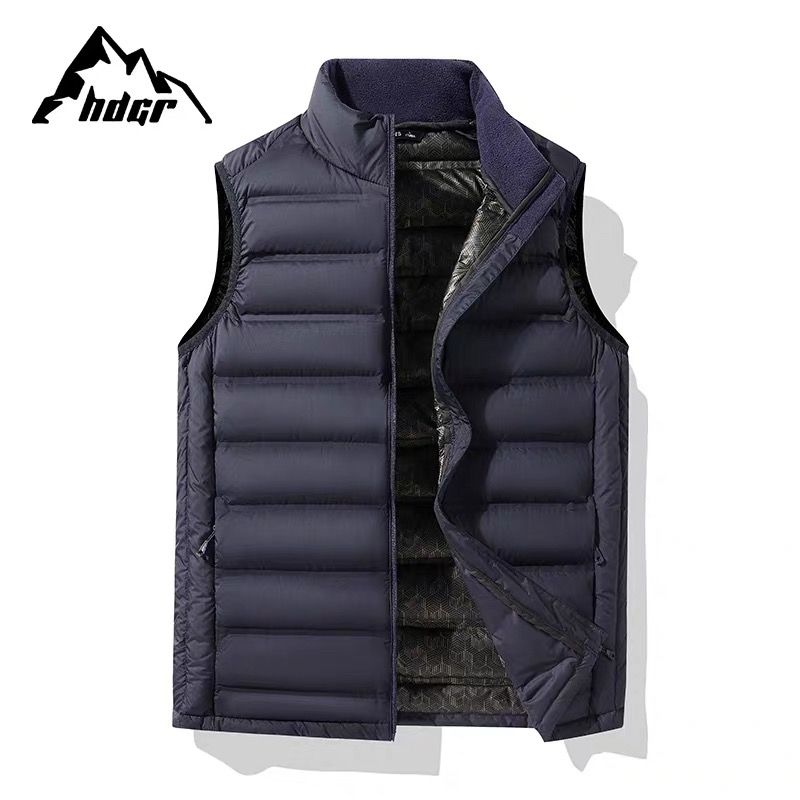 拓森人2025秋冬款羽绒马甲加厚立领坎肩无袖鸭绒排骨设计男士潮搭