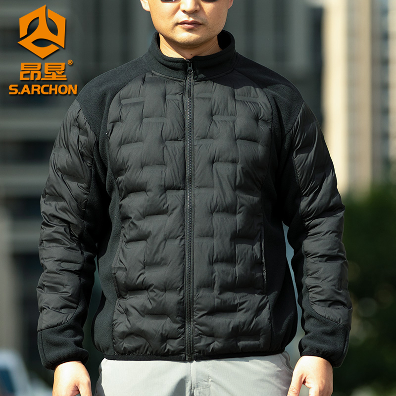 昂垦冬款户外防风保暖棉服男士加厚商务休闲夹克拒水多口袋冲锋衣