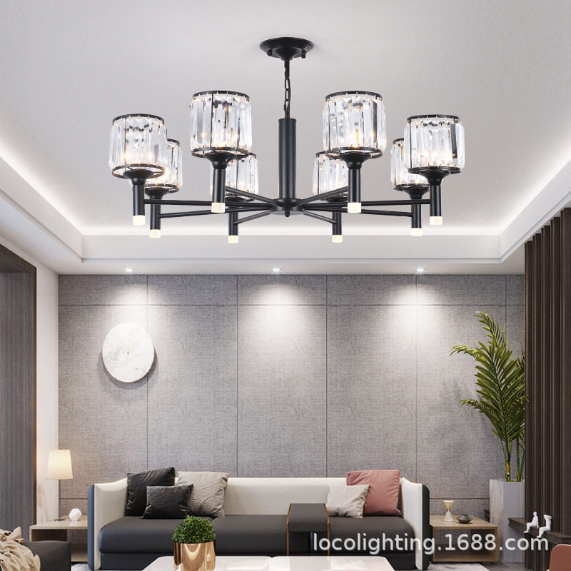 美式简约客厅灯水晶吊灯后现代卧室主灯餐厅灯具铁艺家用大气轻奢,电子元器件市场,电线扎带/束线带,淘宝优惠券,粉丝福利购,淘宝优惠卷