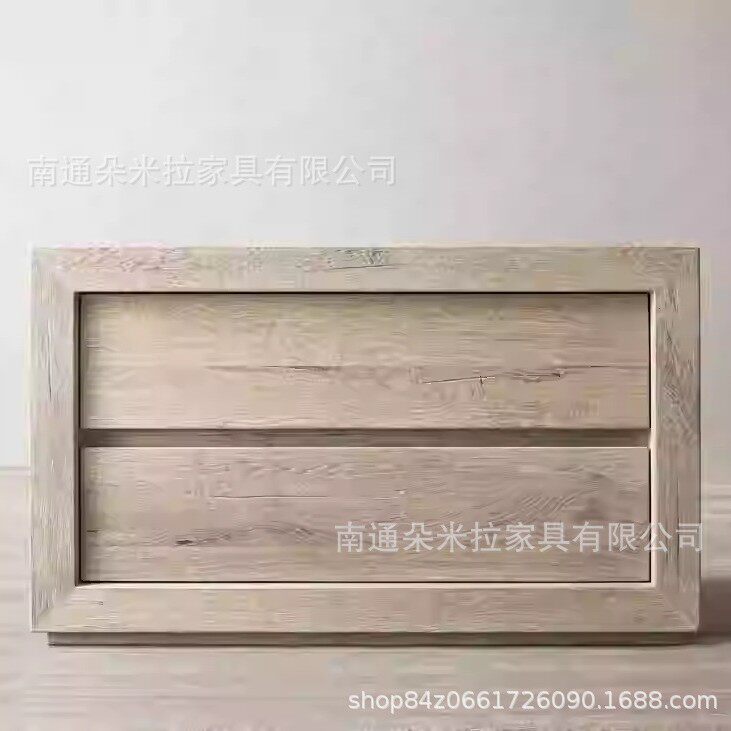 RH出口美式轻奢多斗柜复古乡村风橡木实木储物柜玄关柜网红柜