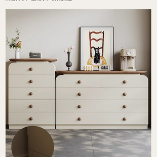 2026八斗柜实木多层收纳柜客厅靠墙复古边柜高级感卧室床尾抽屉柜