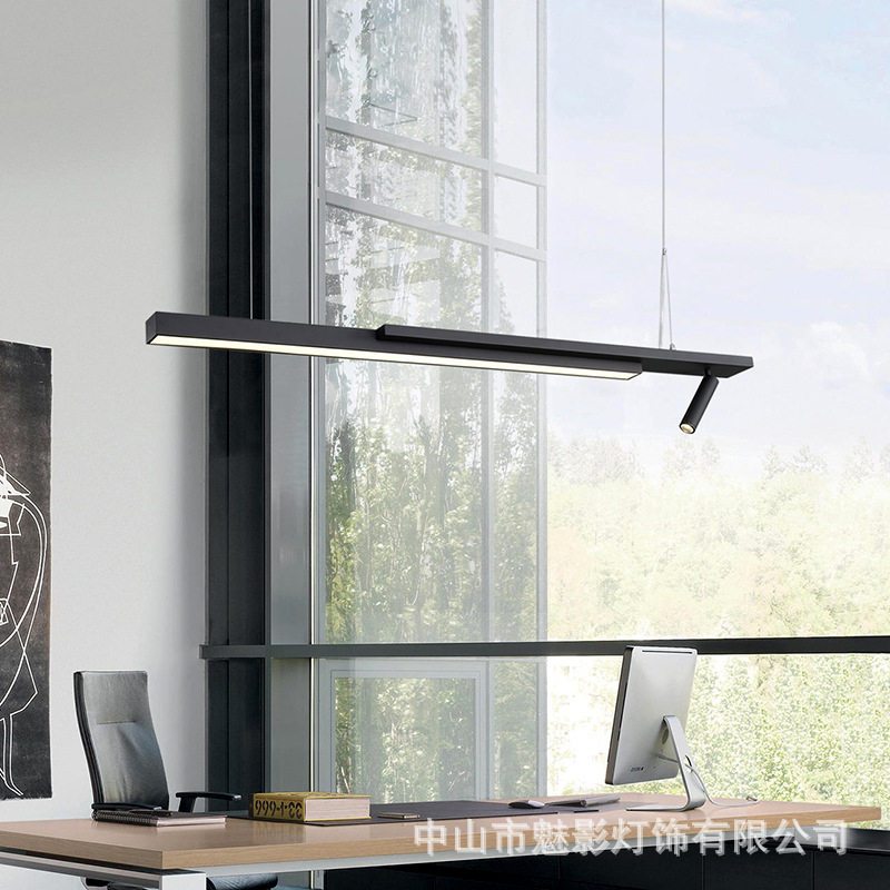 现代简约办公室工作台黑色长条吊灯个性餐桌吧台前台创意异形灯具,电子元器件市场,电线扎带/束线带,淘宝优惠券,粉丝福利购,淘宝优惠卷