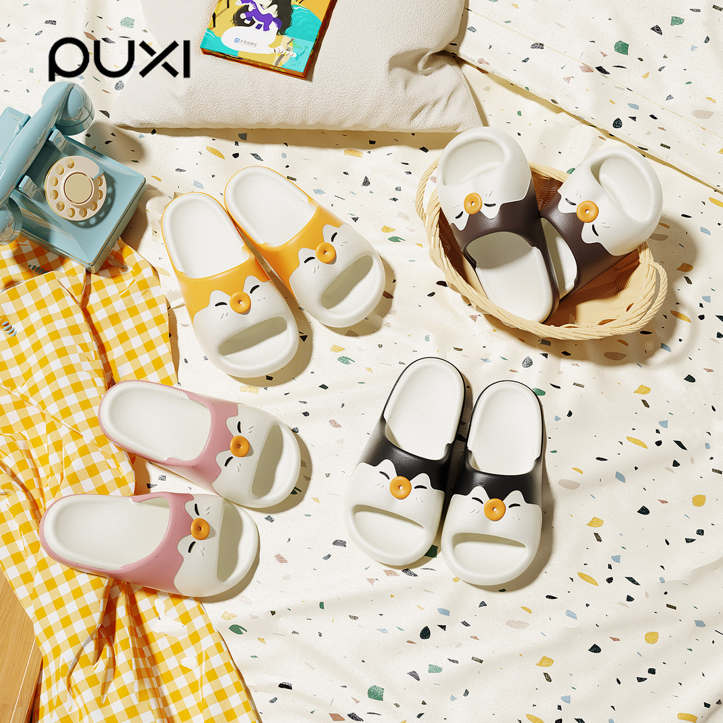 朴西2026新款可爱卡通企鹅凉拖鞋男女款居家软底防滑室内静音拖鞋