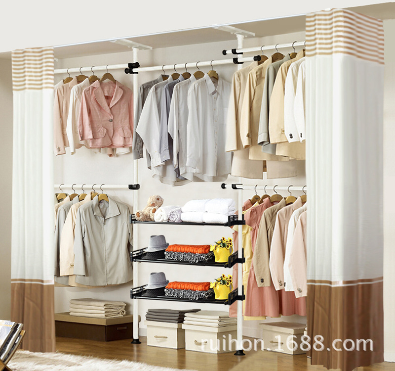 韩式简易组装衣柜布艺简约现代钢架粗经济型成人双人柜子自由组合