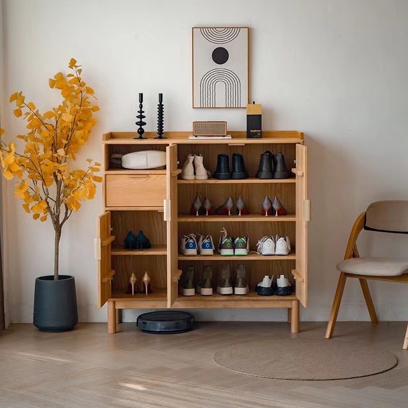 北欧书架实木落地矮书柜客厅小户型置物架日式组合收纳展示杂志架