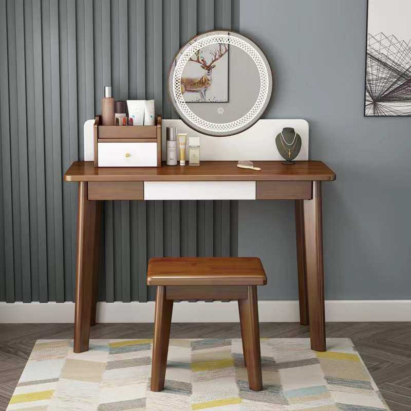 全实木梳妆台妆镜可调节三色光小户型出租屋民宿卧室1m简易梳妆桌,电子元器件市场,其它元器件,淘宝优惠券,粉丝福利购,淘宝优惠卷