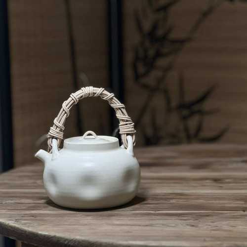 原矿手工白泥砂铫陶壶电陶炉套装烧水壶泡茶提梁壶耐烧明火可用