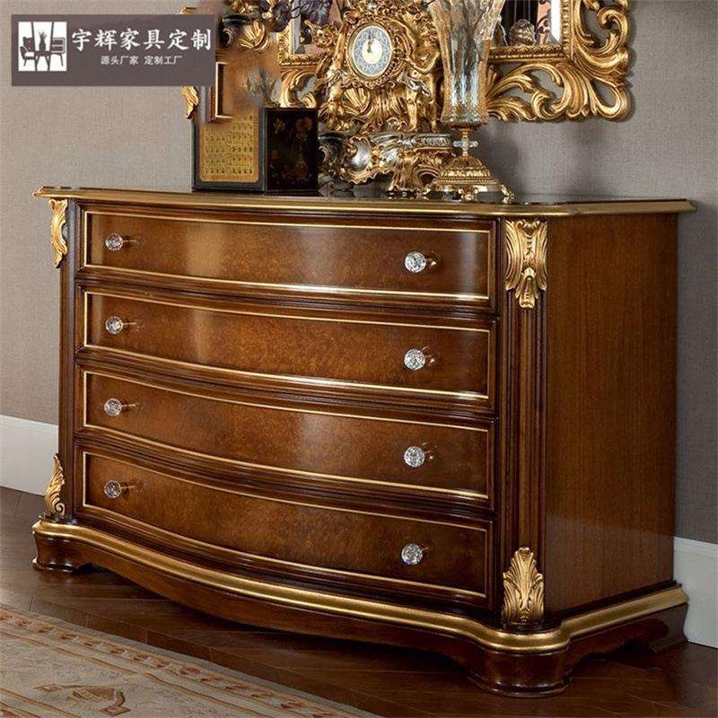 亚历山大家具别墅奢华欧式实木斗柜意大利收纳储物柜法式玄关柜子