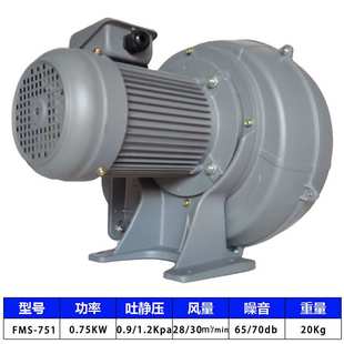 升圆散热离心风机FMS751 750W低压集尘鼓风机厂家 降温除尘铝风机