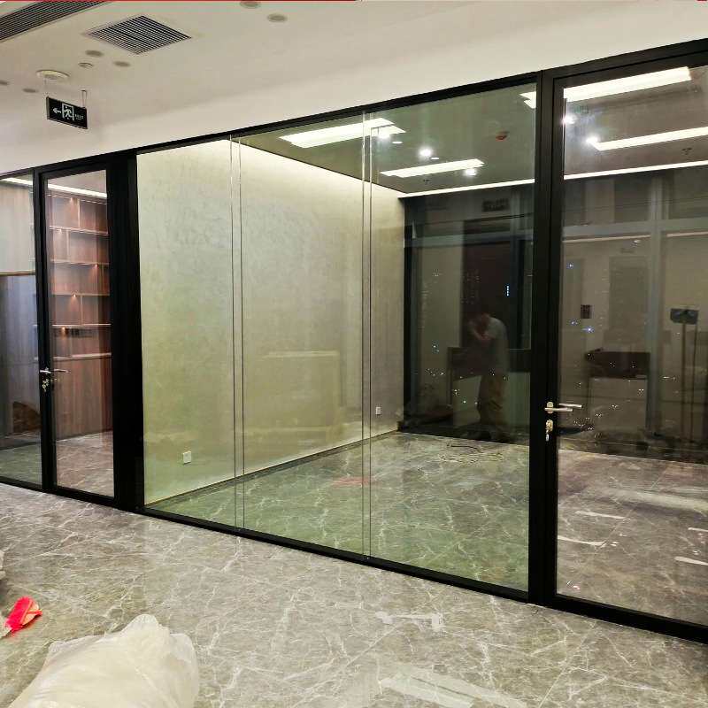 广州佛山直销办公室玻璃隔断 全景双玻铝合金 钢化玻璃高隔墙