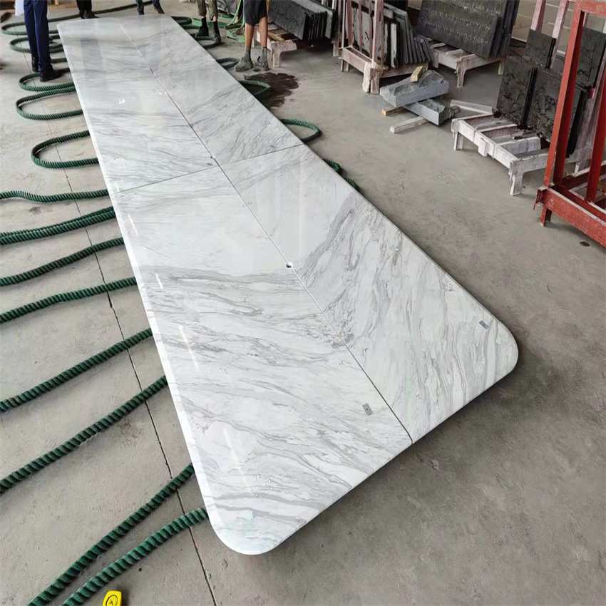 云浮大理石台爵士白石材天然大理石台面办公台面餐台