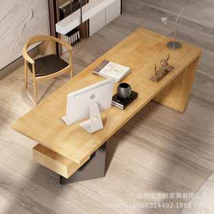 工业风实木老板办公桌工作台简约民宿办公创意工作室电脑大班台卓