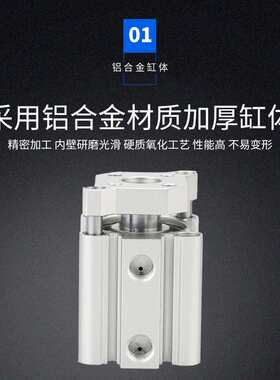 万朝气动元件薄型气缸浮动缸体CQMB20不锈钢快插直通活塞杆