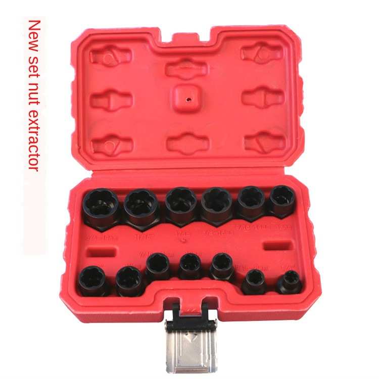 13 件装冲击损坏螺栓螺母螺丝拆卸器拆卸器套筒工具套件拆卸套件
