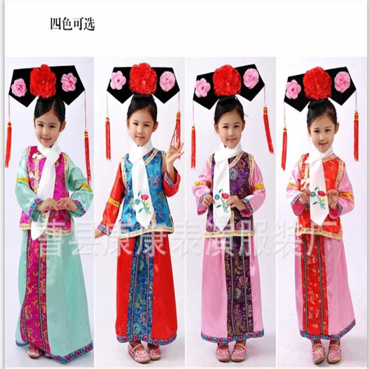 新款清朝小皇帝服儿童摄影戏服女