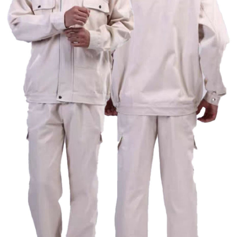 纯棉米白中远船务劳保工作服套装