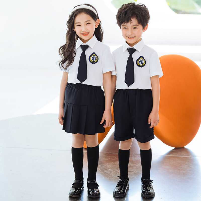 幼儿园夏装园服短袖衬衫套装校服