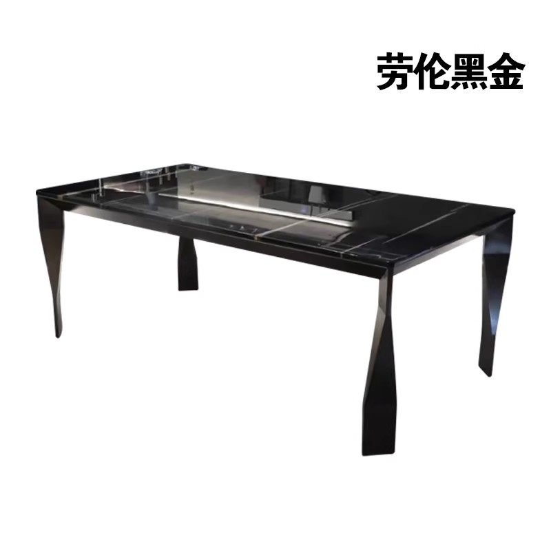 加澄劳伦黑金纯天然大理石餐桌大平层餐厅长方形别墅现代轻奢餐桌,住宅家具,大理石餐桌,淘宝优惠券,粉丝福利购,淘宝优惠卷
