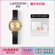 德国LANZOOM蓝族黑金小方糖女士手表女款 轻奢小方表送女友礼物