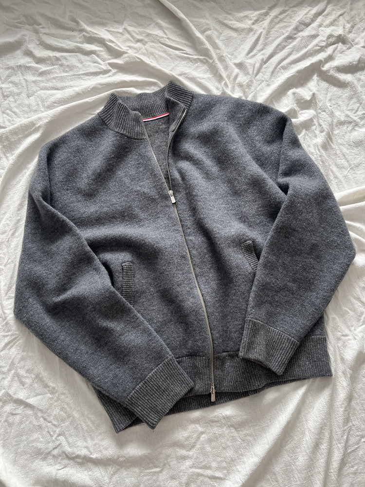 thumbnail for Coffee independent spring TB style fleece light luxury old money style jacket